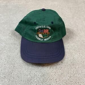VTG US Open Pebble Beach Hat Cap Strap Back Green Golf USGA 2000 Preppy